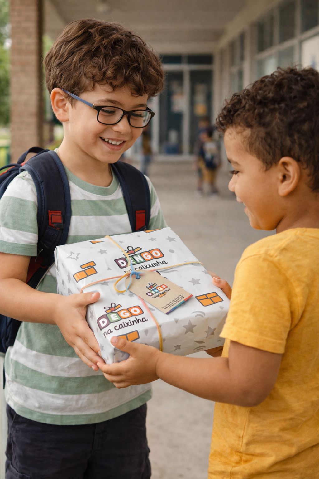 Crianças comemorando juntas